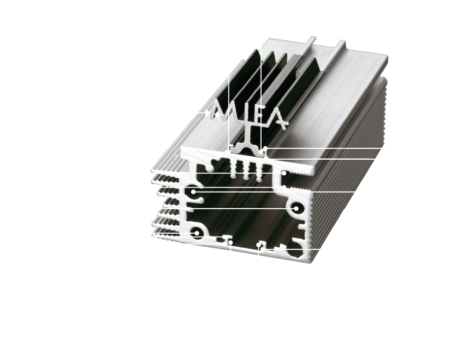 Profilé extrudé aux dimensions spécifiées par Mifa